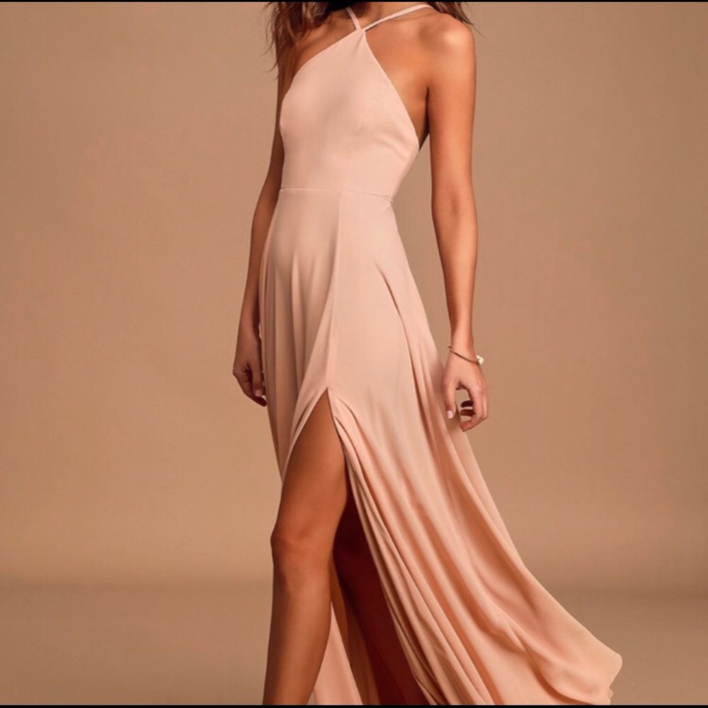 Lulu’s Absolutely Breathtaking Blush Pink Maxi Dress